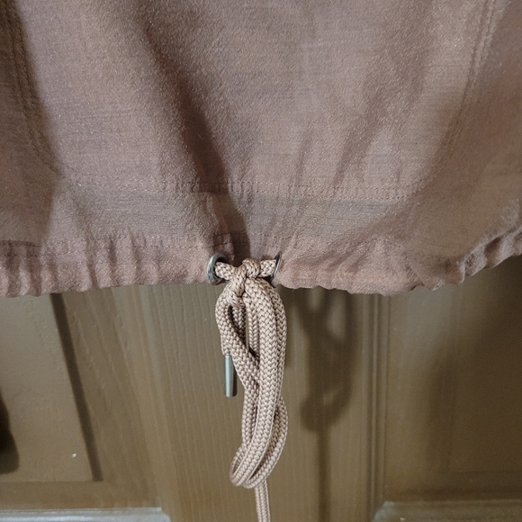 Good American brown cropped 1/2 zip sheer jacket - Picture 5 of 9